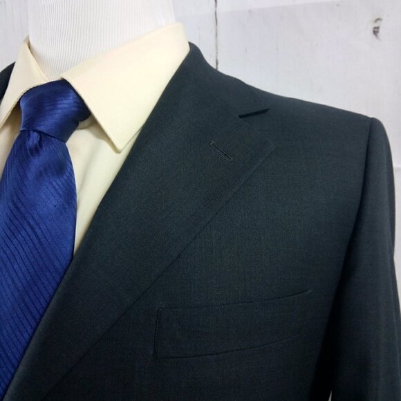 Cianni Cellini Super 110's 38R 3 Button Charcoal Gray 2pc Suit 36x28.5 Pleated - Picture 3 of 8